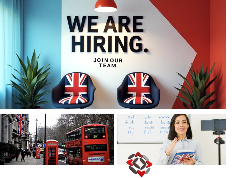 collage con frase we are hiring